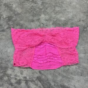 Intimately Fp Free People Strapless Bralette Small Lace Hot Pink Stretch